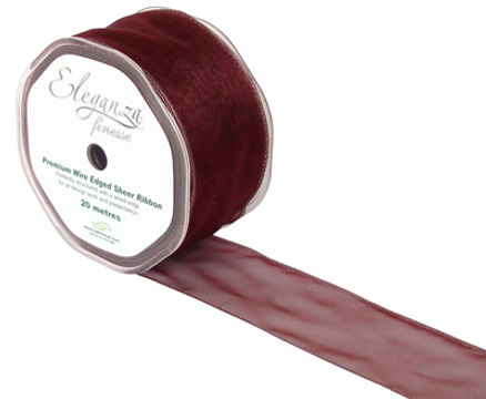 50mm x 20m Burgundy - Ribbons